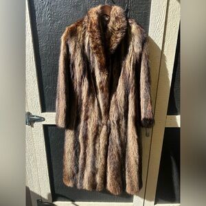 Real Full Length Raccoon Fur Coat Size Medium
